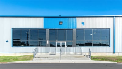 Newsletter sign-up with steel buildings icon